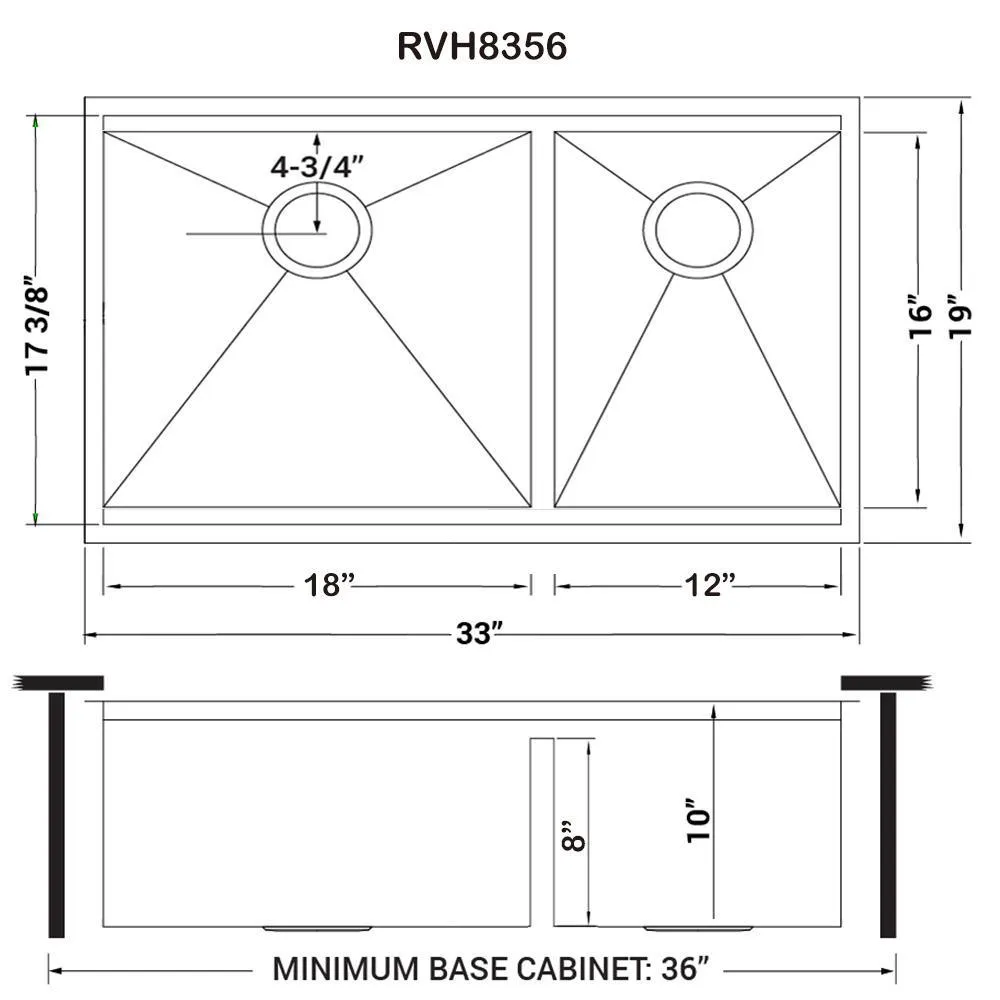 33 in. Workstation Ledge 60/40 Double Bowl Undermount 16-Gauge Stainless Steel Kitchen Sink