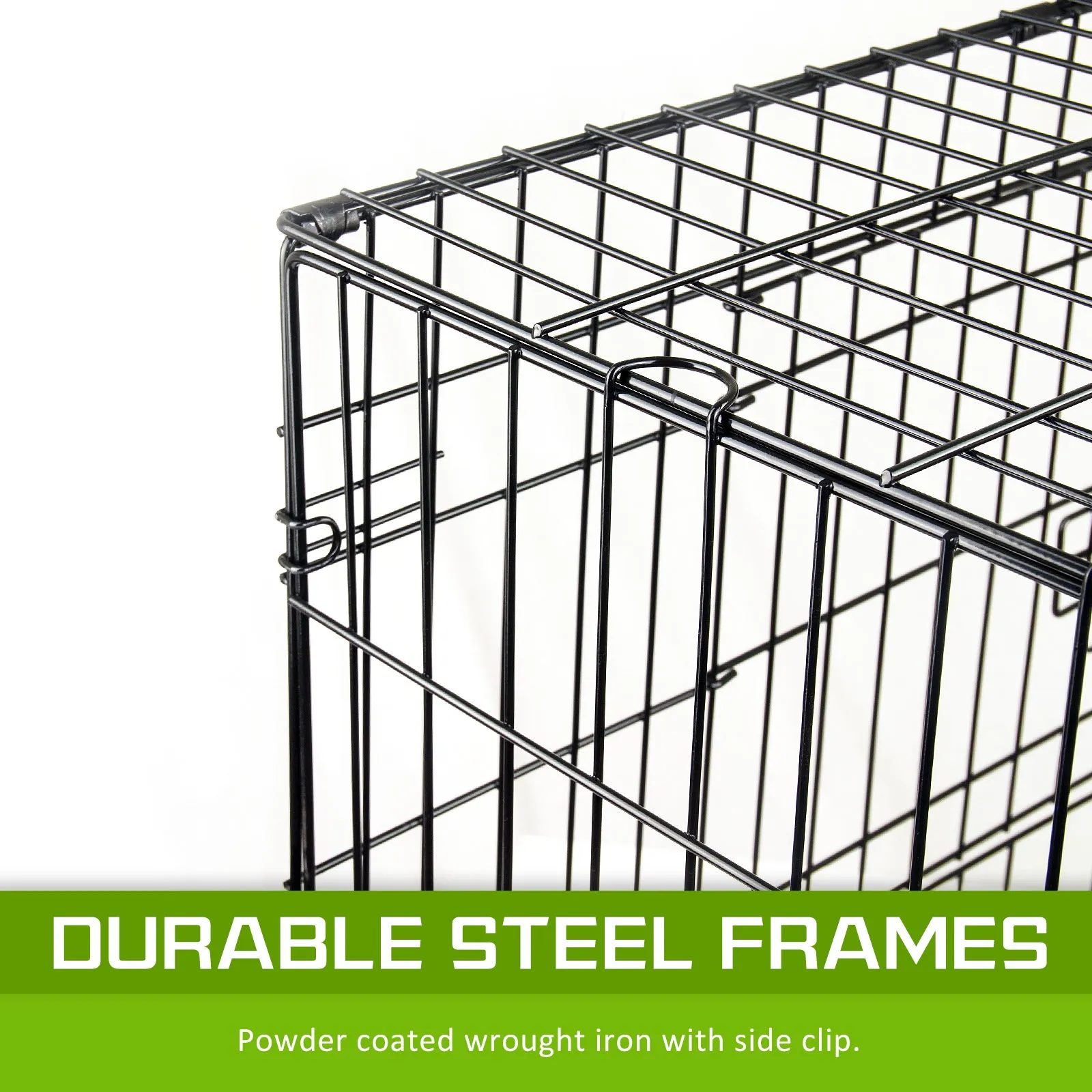42in Folding Wire Dog Crate with Tray & Cover, Paw Mate