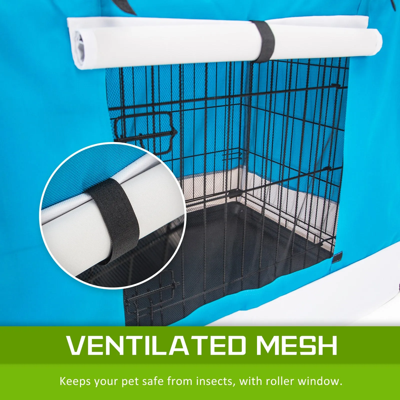 42in Folding Wire Dog Crate with Tray & Cover, Paw Mate