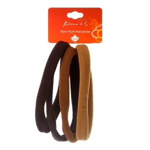 4pcs Thick Elastic Headbands - Brown Assorted #91680