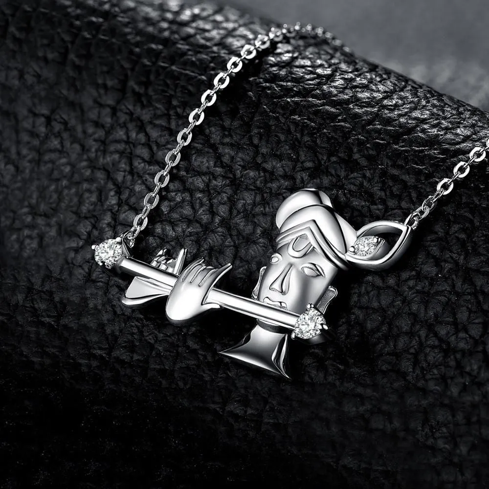 925 Sterling Silver Pendant Necklace Charm Jewelry JPOS0336 Krishna Pattern