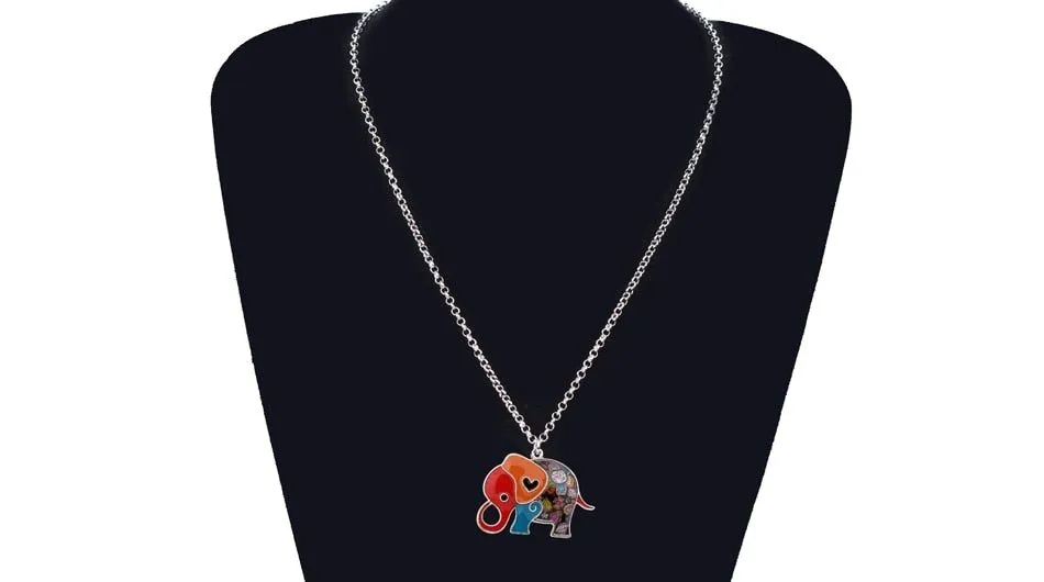 Acrylic An Elephant Cartoon Pattern Necklace Charm Jewelry BJS1146