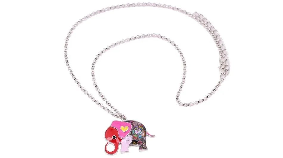 Acrylic An Elephant Cartoon Pattern Necklace Charm Jewelry BJS1146