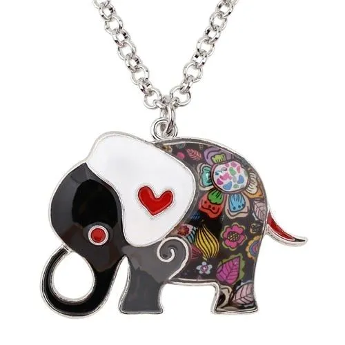 Acrylic An Elephant Cartoon Pattern Necklace Charm Jewelry BJS1146