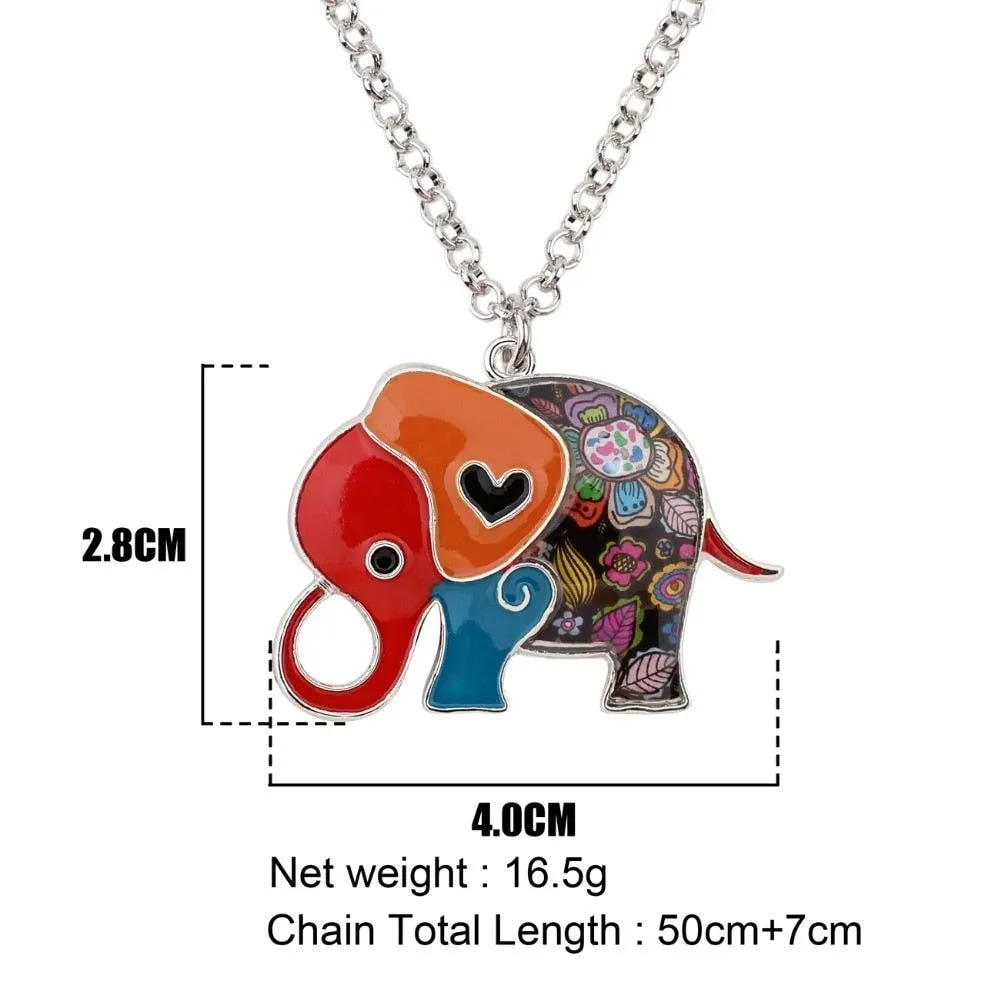 Acrylic An Elephant Cartoon Pattern Necklace Charm Jewelry BJS1146