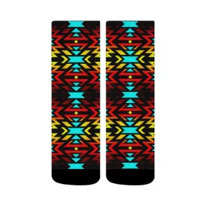 Black Fire and Sky Crew Socks