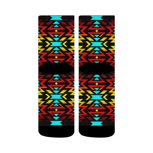 Black Fire and Sky Crew Socks
