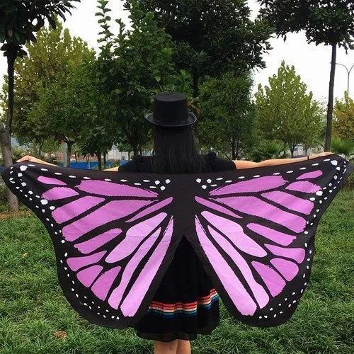 Butterfly Wings Shape Scarf - Light Purple