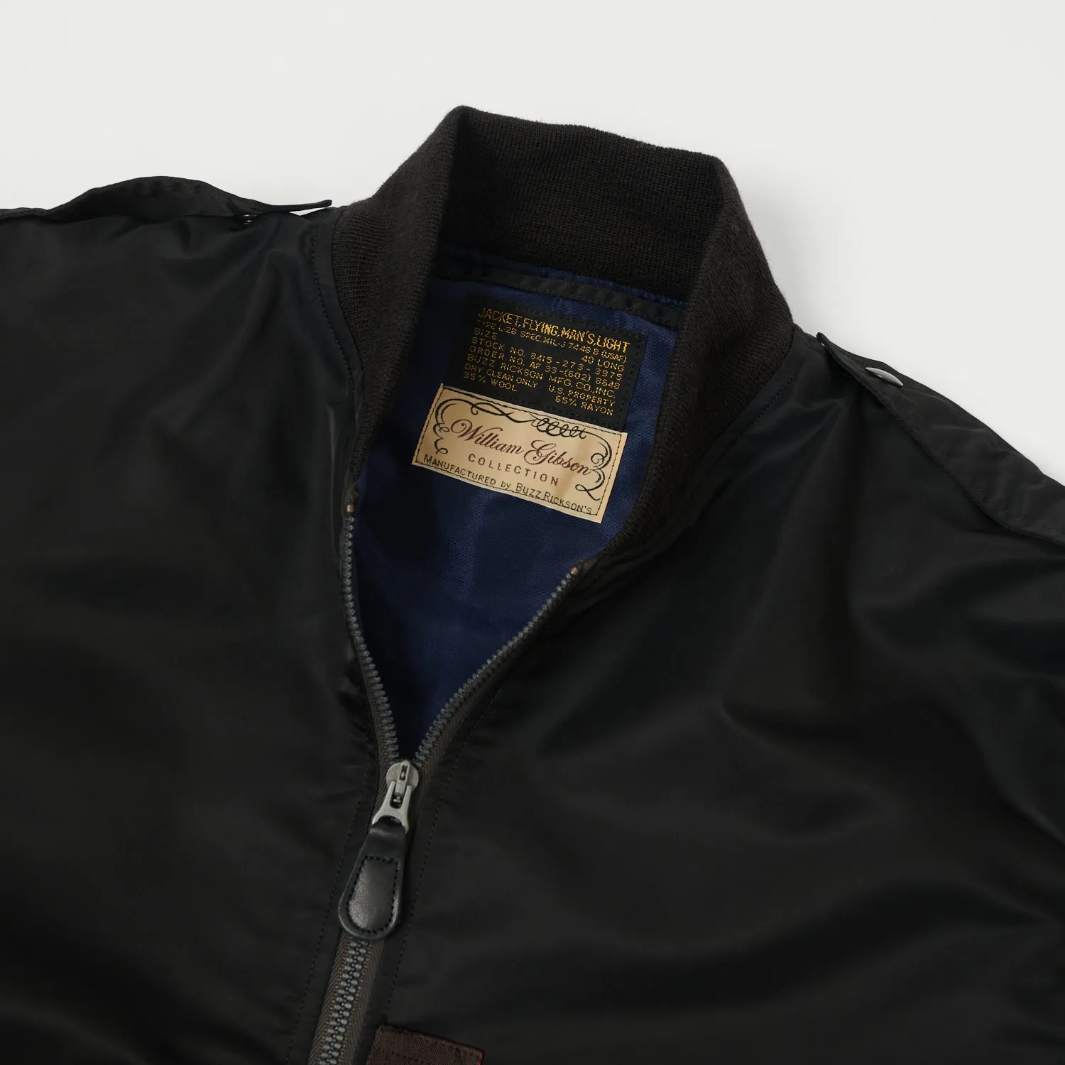 Buzz Rickson's X William Gibson Type L-2B Flight Jacket 'Long' - Black