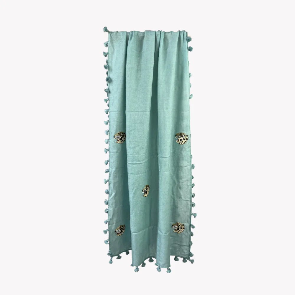 Citrus Tiger Scarf - Blue Mint