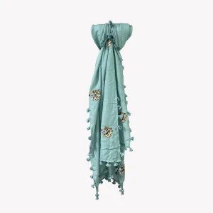 Citrus Tiger Scarf - Blue Mint