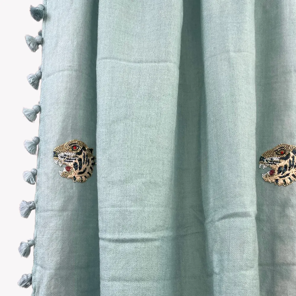 Citrus Tiger Scarf - Blue Mint