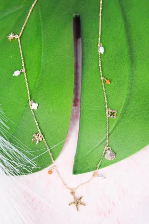 Coastal Vibes Goldtone Charm Necklace