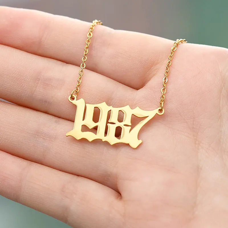 Custom Year of Birth Necklaces