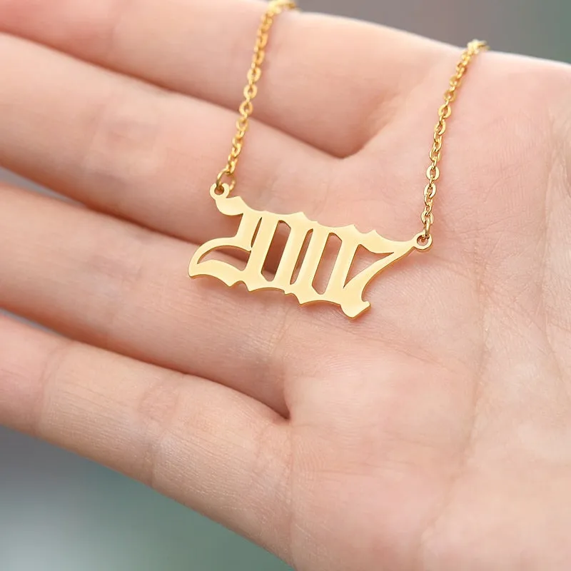 Custom Year of Birth Necklaces