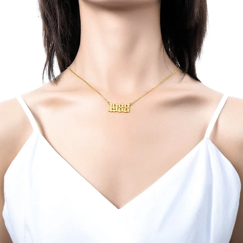 Custom Year of Birth Necklaces