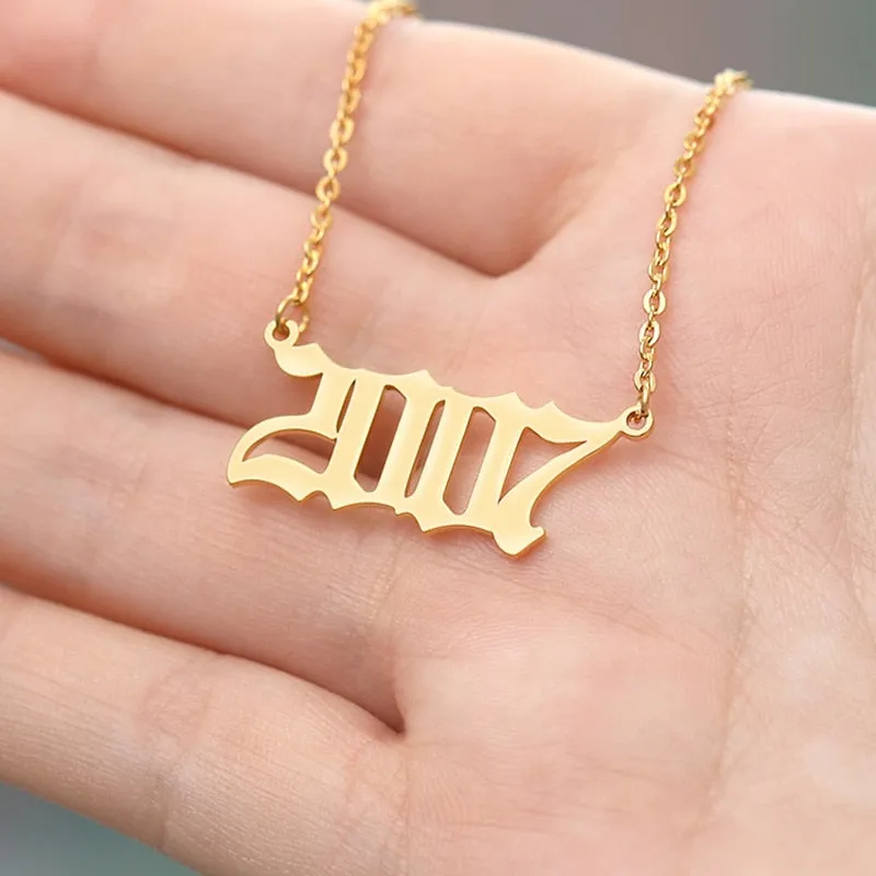 Custom Year of Birth Necklaces