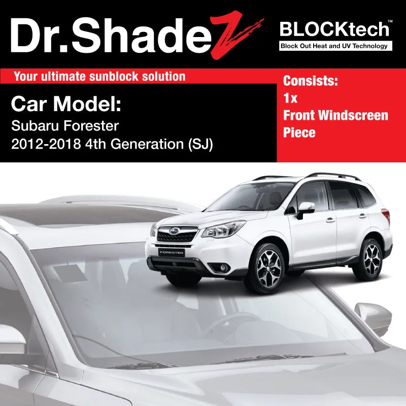 Dr Shadez BLOCKtech Premium Front Windscreen Foldable Sunshade for Subaru Forester 2012-2018 4th Generation (SJ)