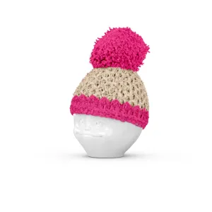 Egg Cup Hat Ivory/Magenta