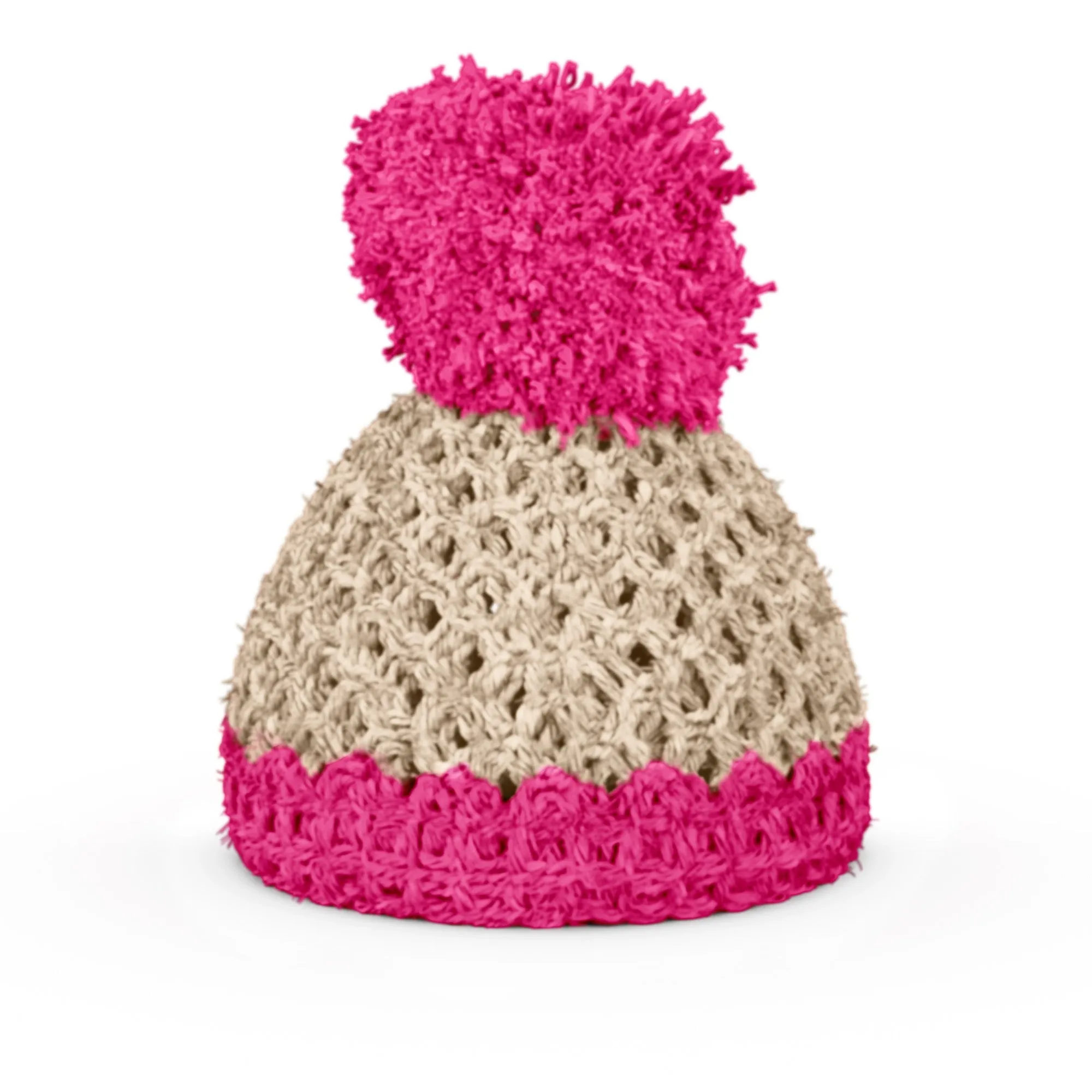 Egg Cup Hat Ivory/Magenta