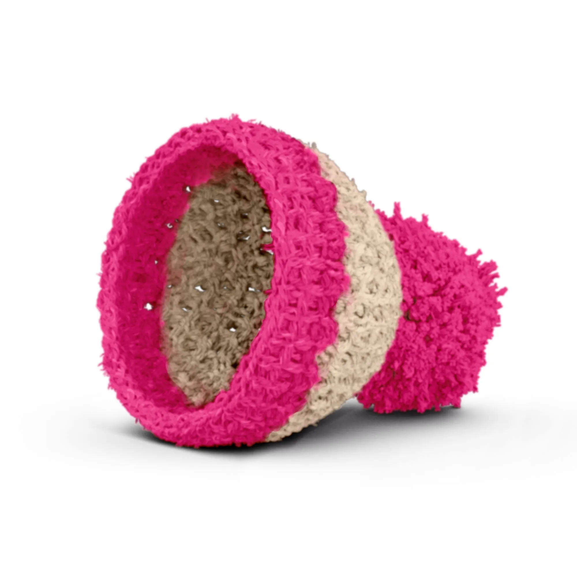 Egg Cup Hat Ivory/Magenta