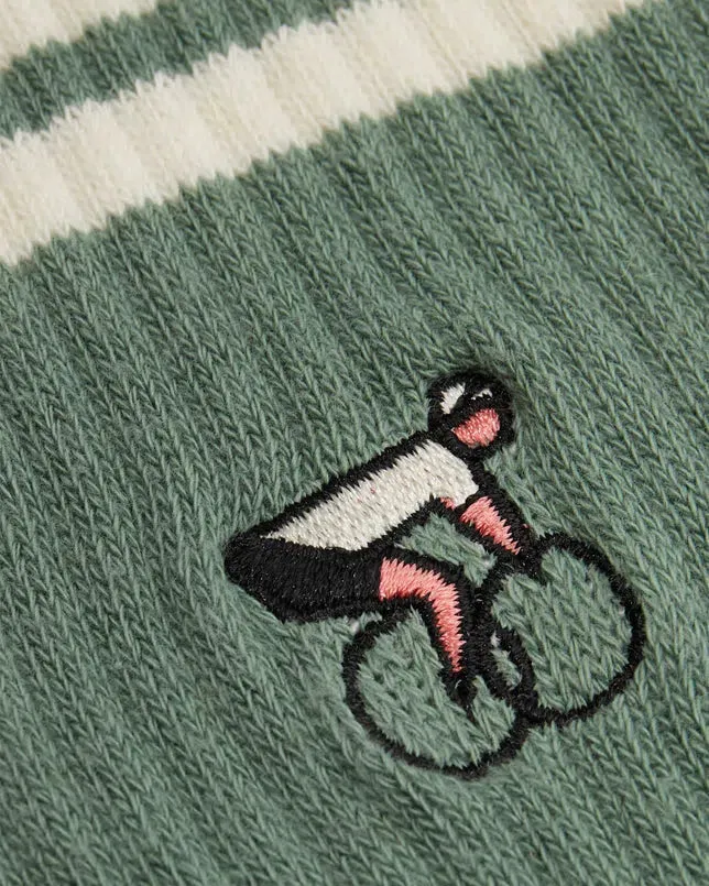 ERSTWHILE Socks Crew - Green/Ivory