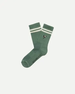 ERSTWHILE Socks Crew - Green/Ivory
