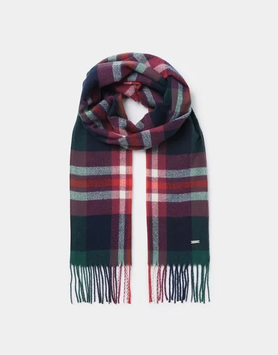 Joules Bracken Check Warm Handle Scarf
