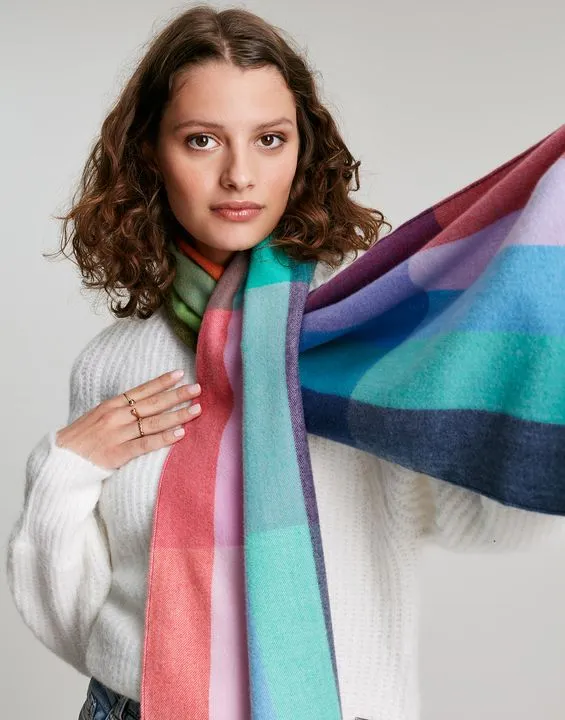 Joules Bracken Check Warm Handle Scarf