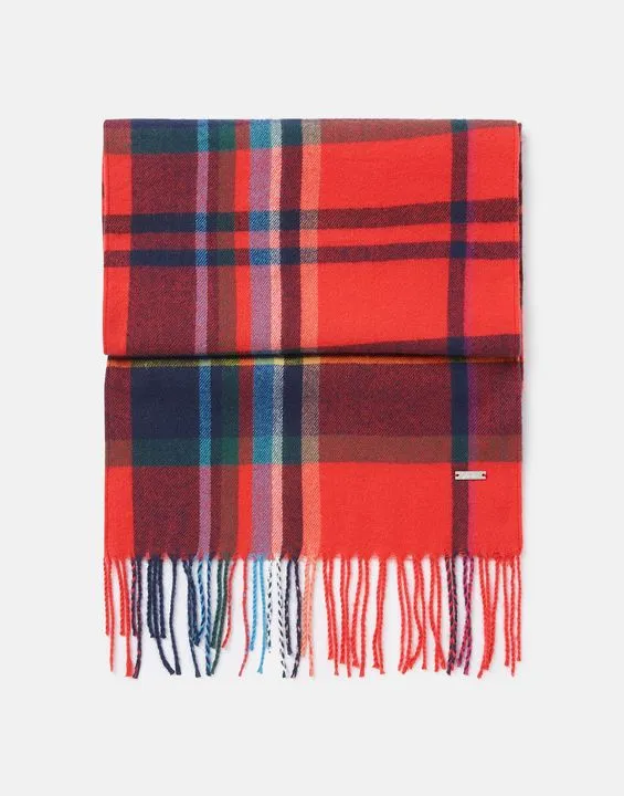 Joules Bracken Check Warm Handle Scarf