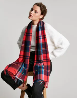 Joules Bracken Check Warm Handle Scarf