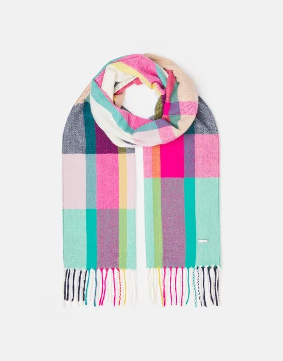 Joules Bracken Check Warm Handle Scarf