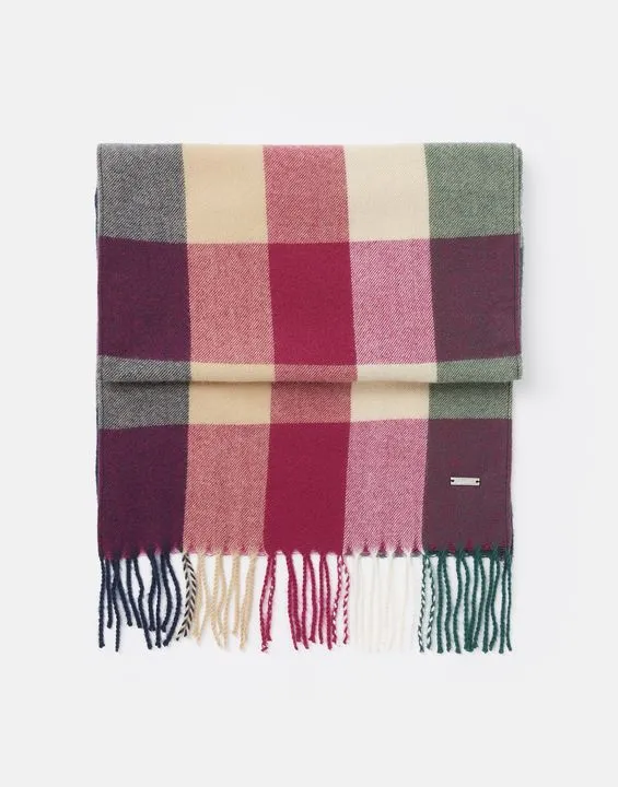 Joules Bracken Check Warm Handle Scarf