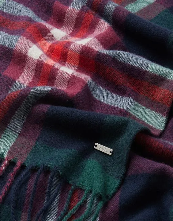 Joules Bracken Check Warm Handle Scarf