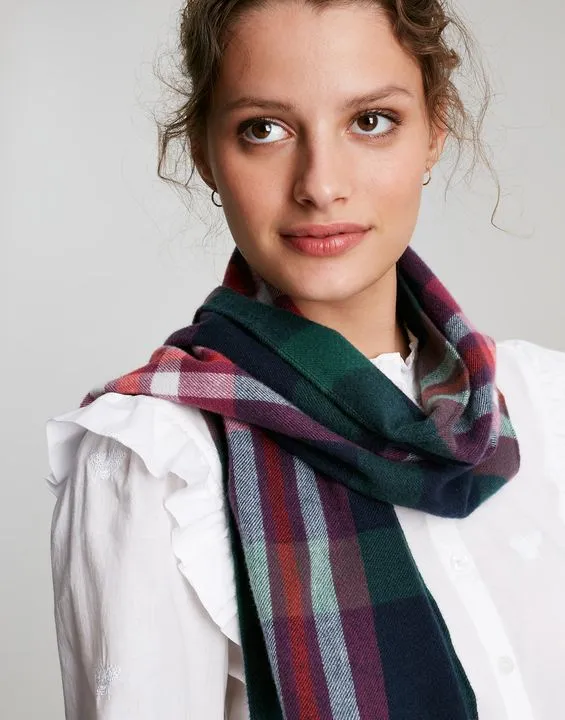 Joules Bracken Check Warm Handle Scarf