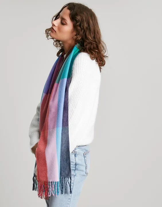 Joules Bracken Check Warm Handle Scarf