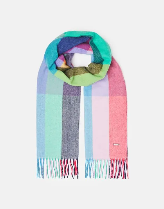 Joules Bracken Check Warm Handle Scarf