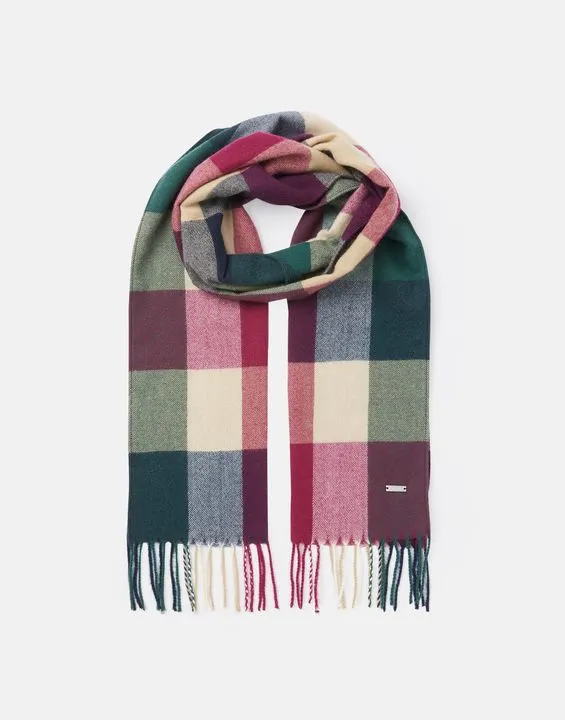 Joules Bracken Check Warm Handle Scarf