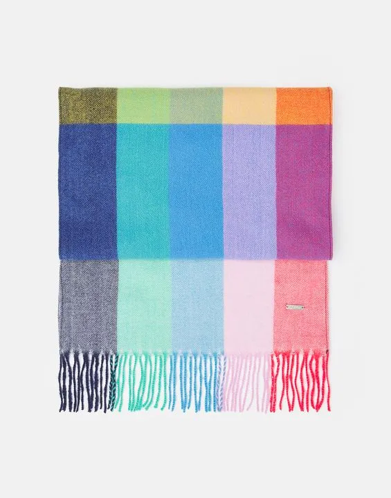 Joules Bracken Check Warm Handle Scarf