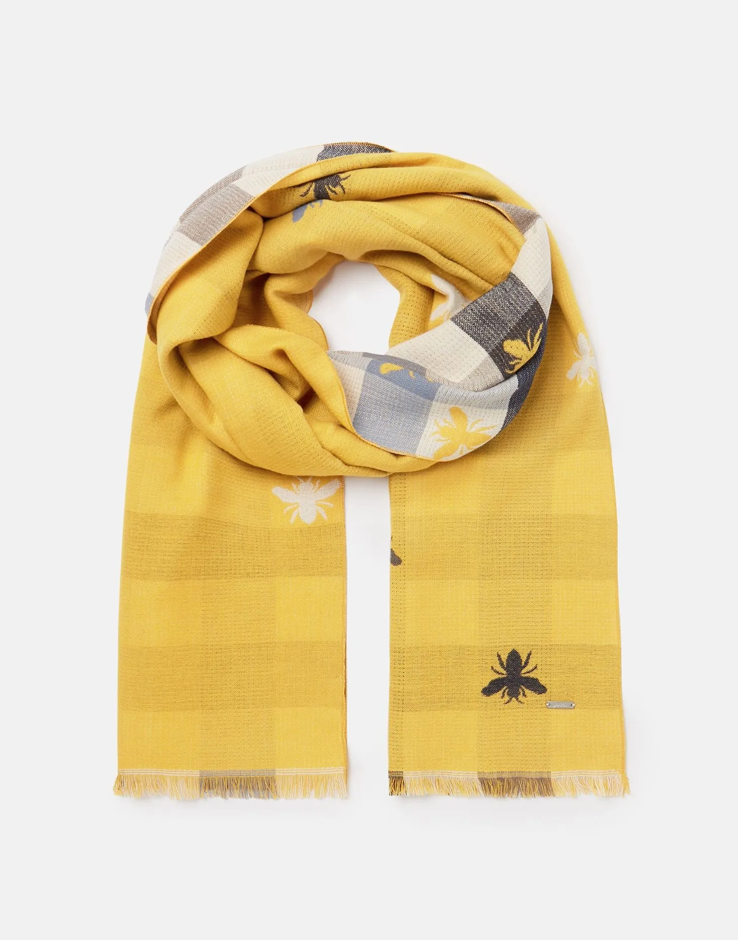 Joules Farnsley Check Jacquard Warm Handle Scarf