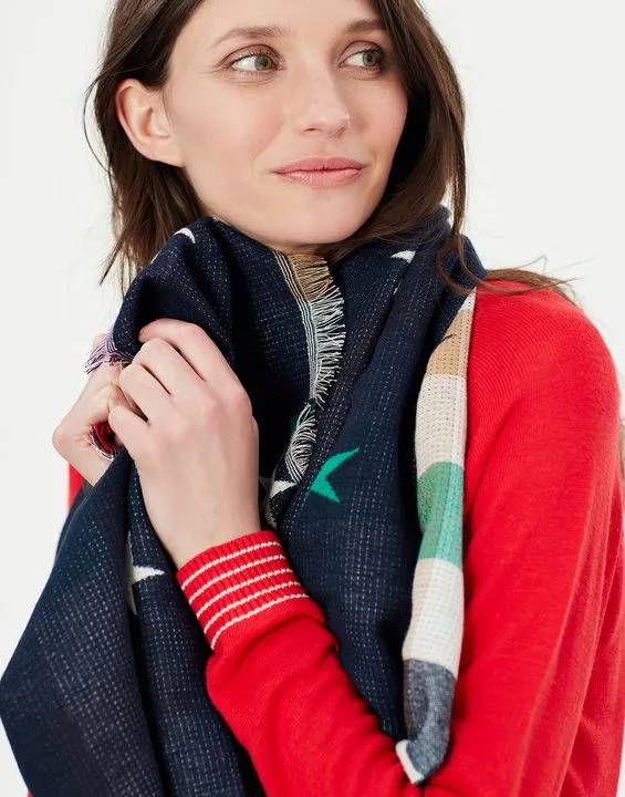 Joules Farnsley Check Jacquard Warm Handle Scarf