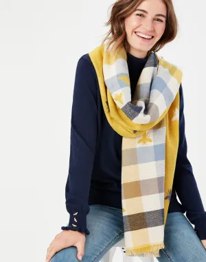 Joules Farnsley Check Jacquard Warm Handle Scarf