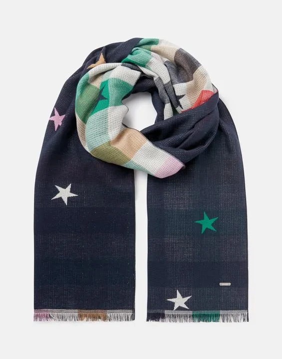 Joules Farnsley Check Jacquard Warm Handle Scarf