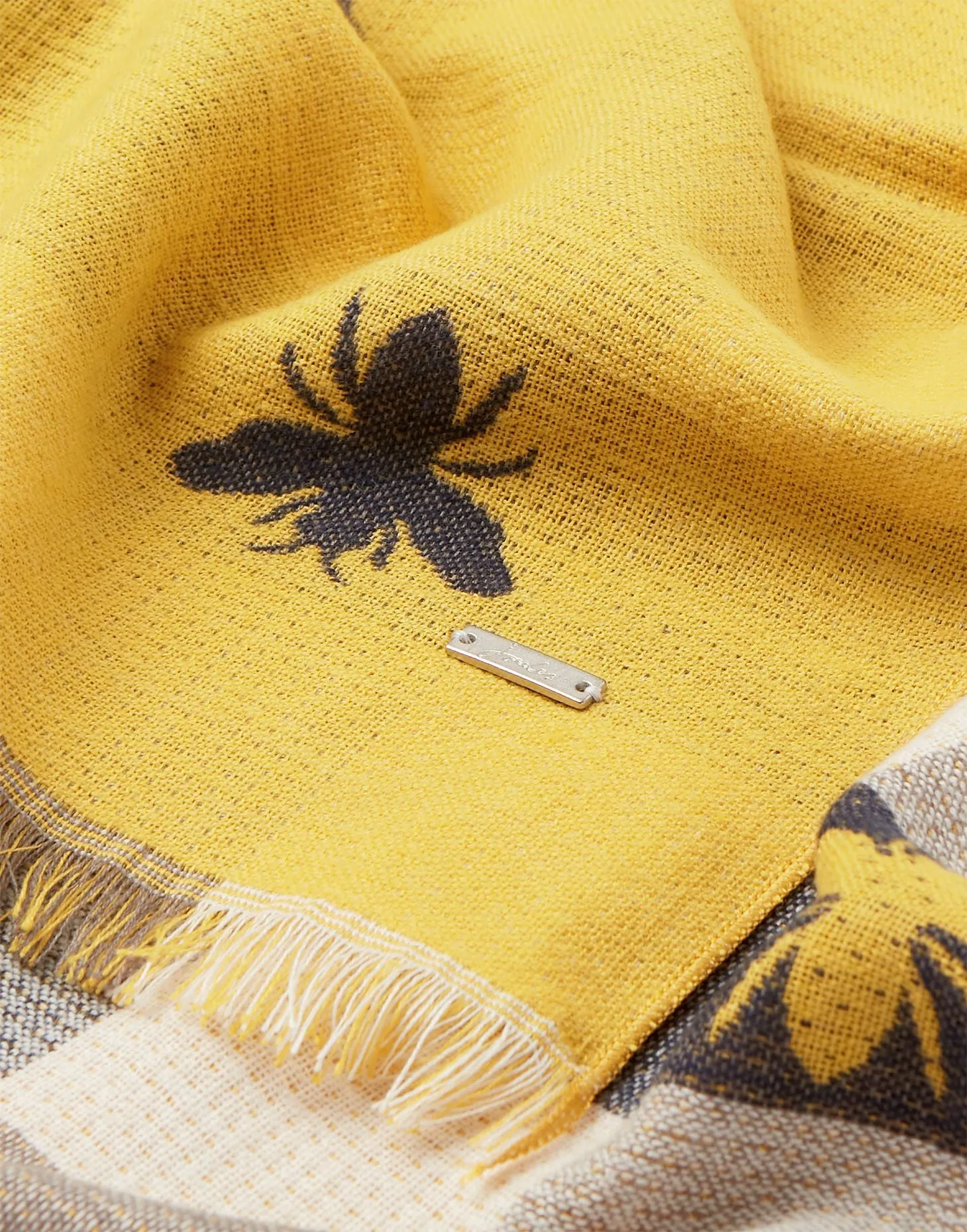 Joules Farnsley Check Jacquard Warm Handle Scarf