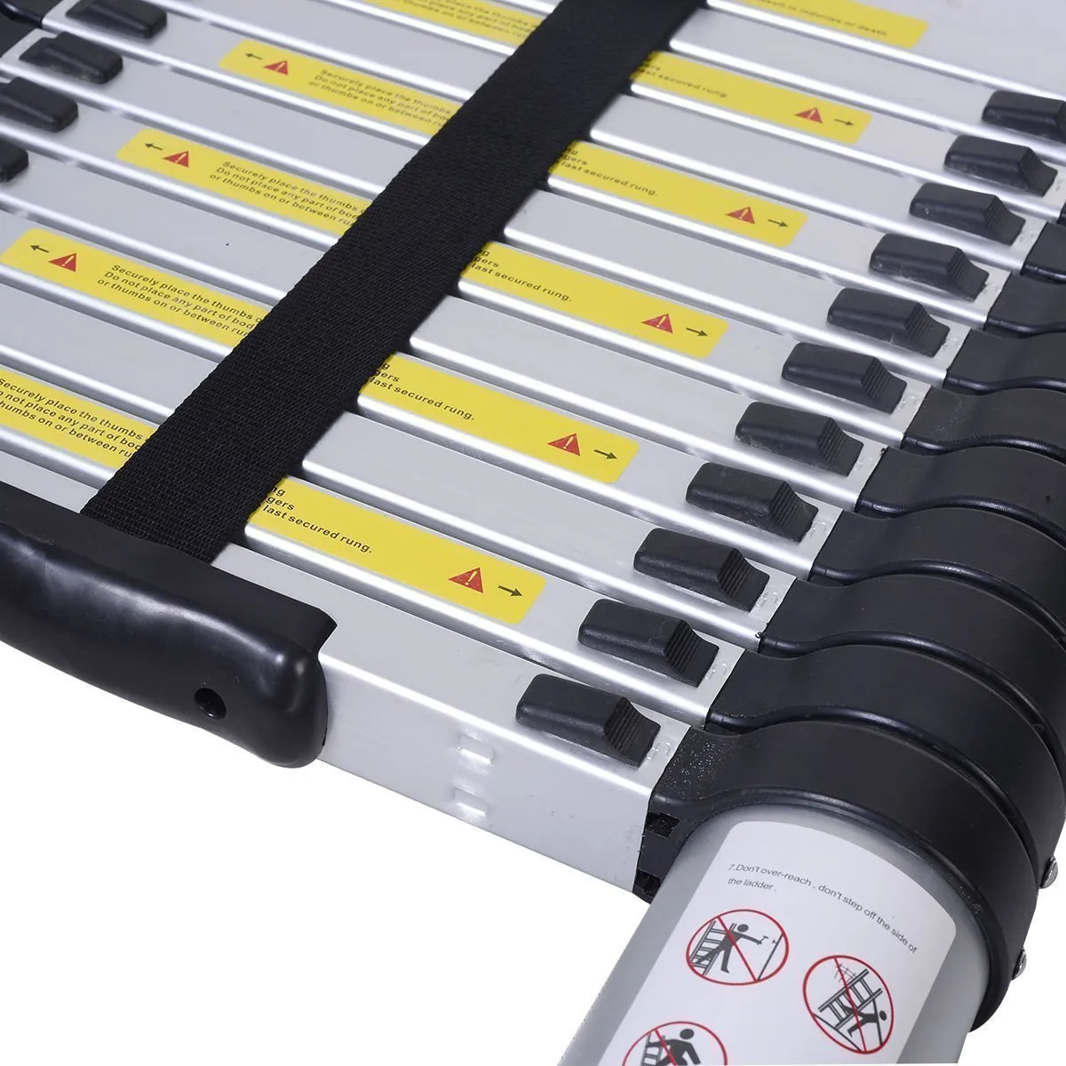 KriShyam® Portable Ultra-Stable Aluminium Folding Compactor Household and Outdoor Purpose, Large, 13-Steps Telescopic Ladder 3.8 Meter (12.5 Feet)