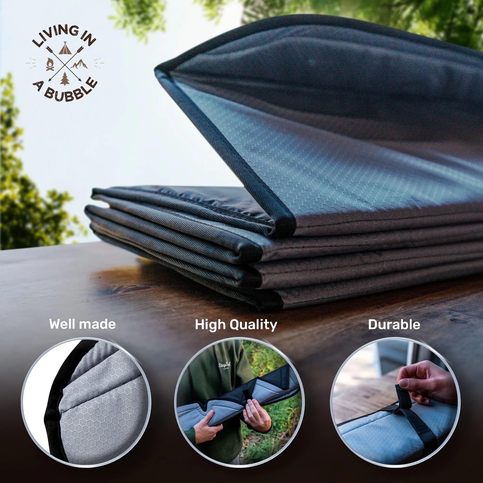 Living in a Bubble Insulated Blackout Rear Window Covers for Mercedes Benz Sprinter - Vanlife Must Have Accessories, and Van Life Essentials (Pair) (Sprinter 2007-2018 (NCV3))