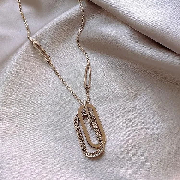 Long Necklaces Charm Jewelry Geometric Sweater Fashion #ET522