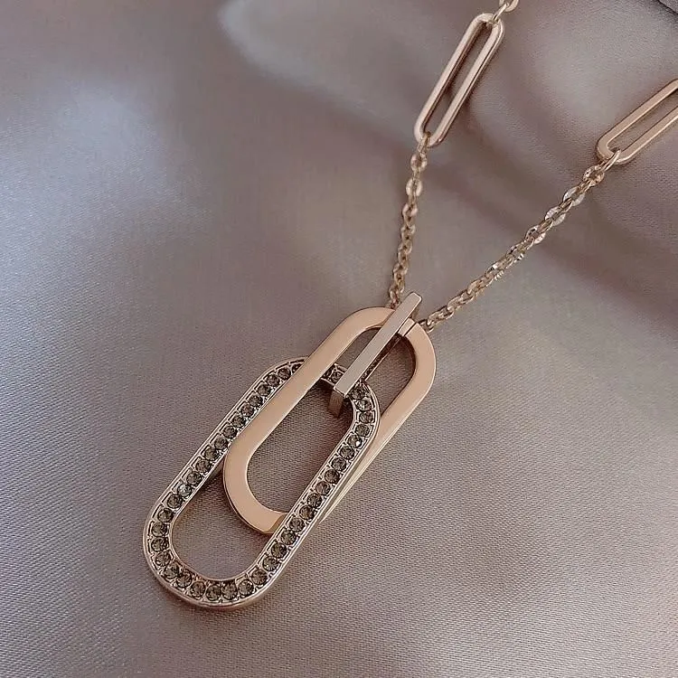 Long Necklaces Charm Jewelry Geometric Sweater Fashion #ET522