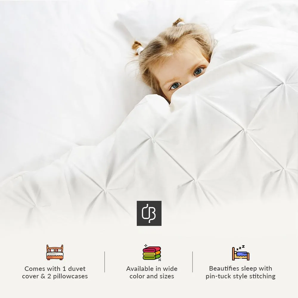 Luxurious Light Grey Dual tone Half Pinch Duvet Cover