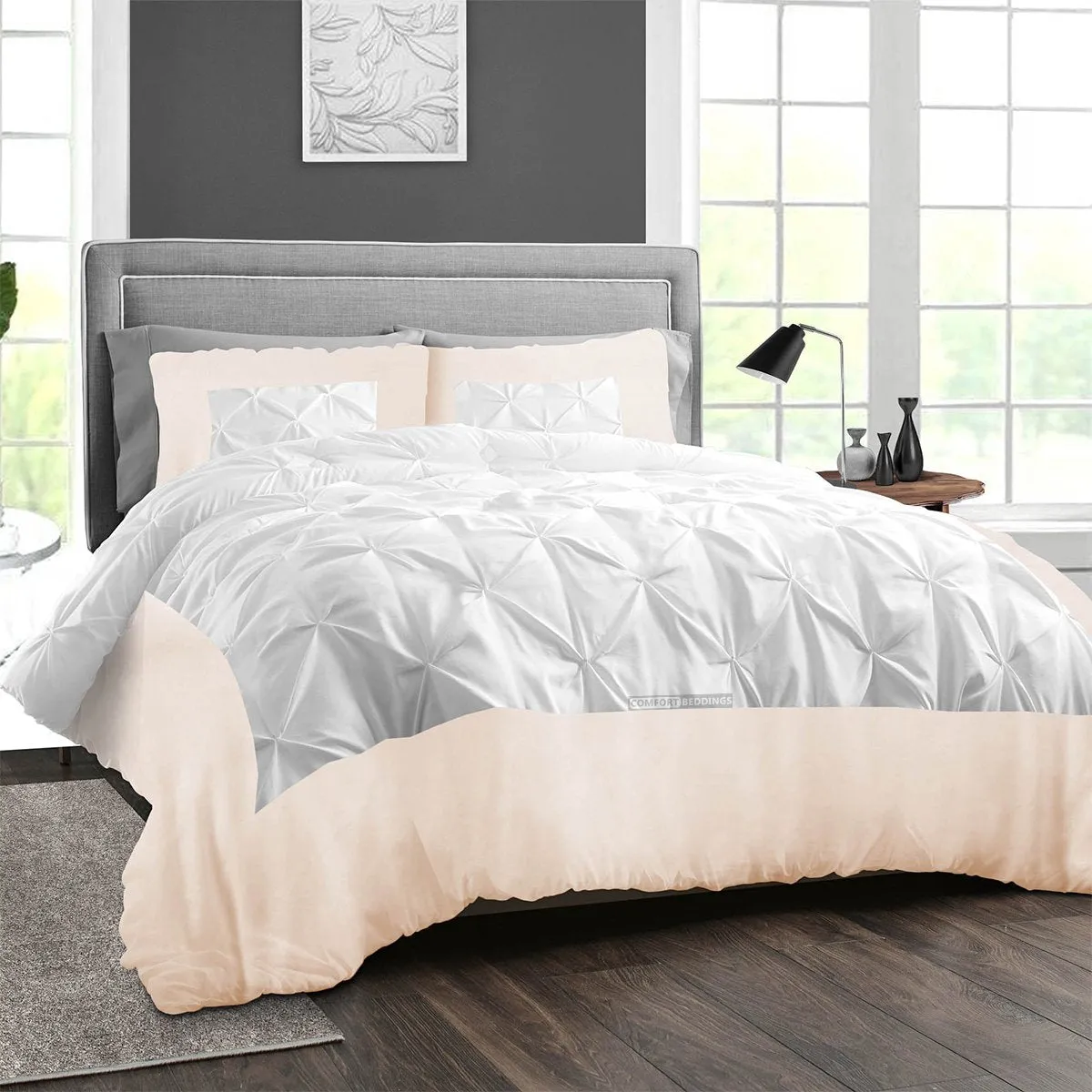 Luxury 600TC Peach Dual tone Half Pinch Duvet Cover
